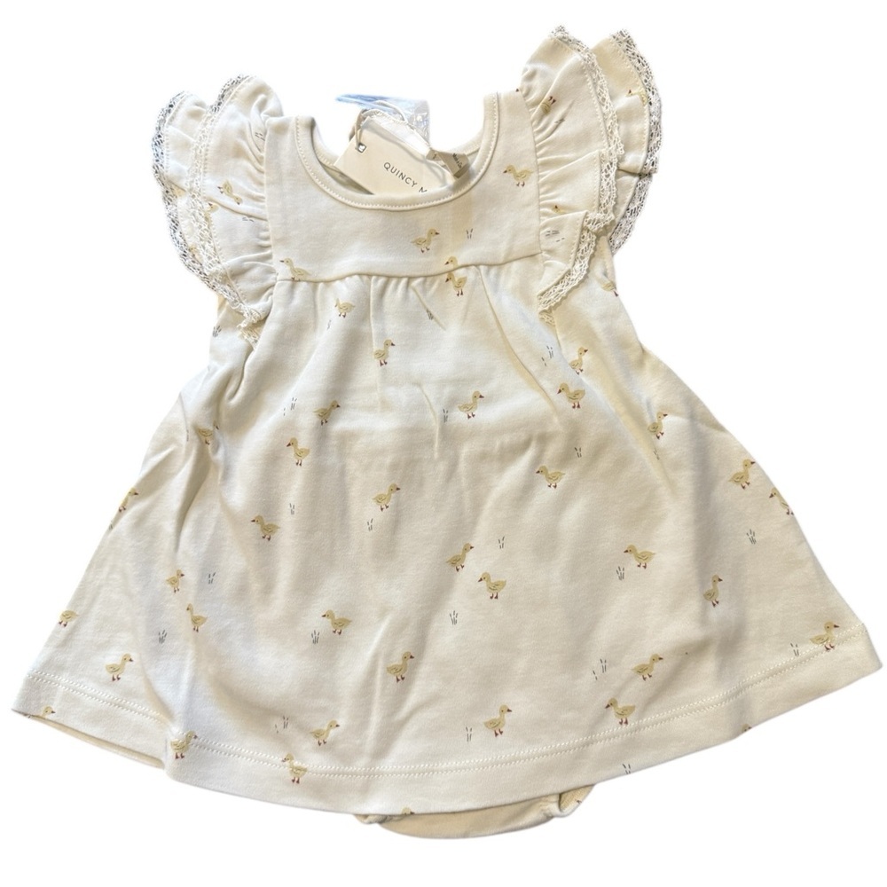 NWTS Quincy Mae Flutter Dress, size 12-18 months, ducks, summer, organic cotton